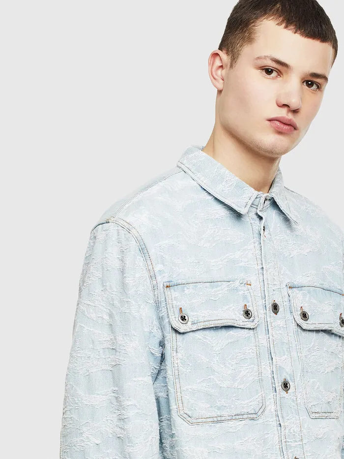 Diesel Shirts Mens DJESSY Light Blue Near Me