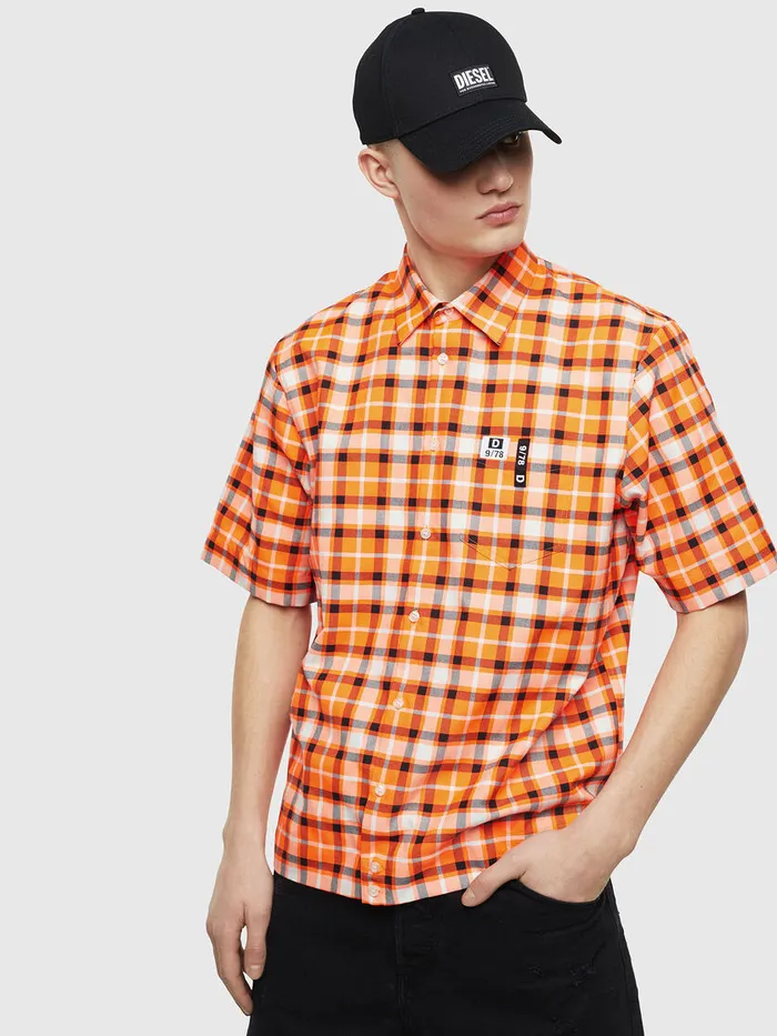 Diesel Shirts Mens SATWOODA Orange Gift for Friend