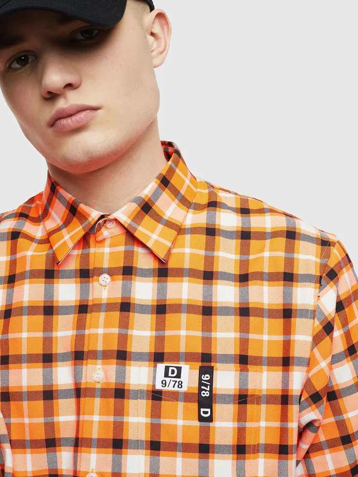 Diesel Shirts Mens SATWOODA Orange Gift for Friend