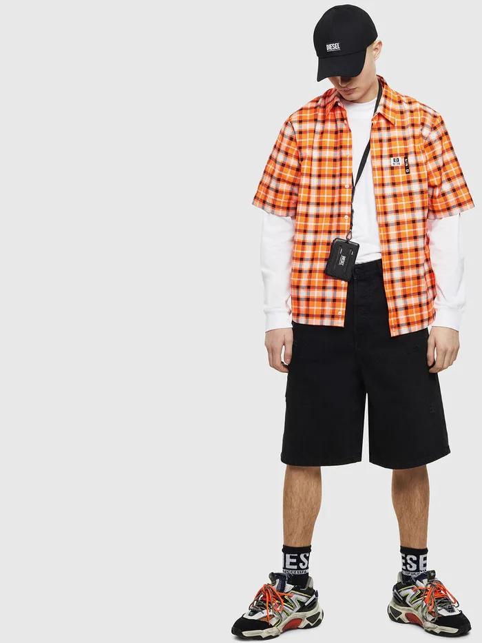 Diesel Shirts Mens SATWOODA Orange Gift for Friend