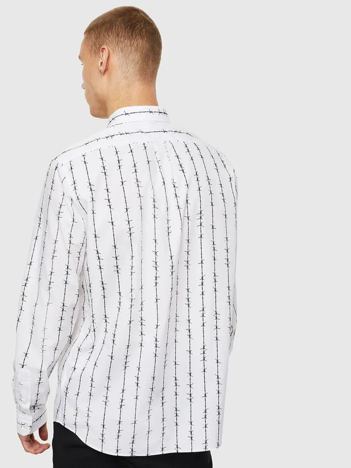 Diesel Shirts Mens SBARBWI White Casaul