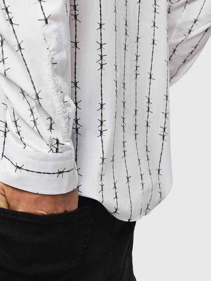 Diesel Shirts Mens SBARBWI White Casaul