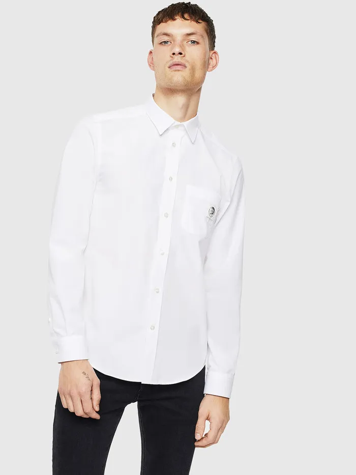Diesel Shirts Mens SBILLPOCKET White Popular