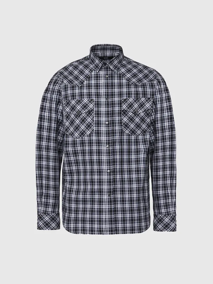 Diesel Shirts Mens SEASTLONGO BlackWhite Gift Ideas