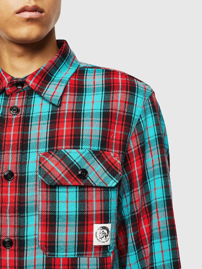 Diesel Shirts Mens SGERRYCHECK Red Online