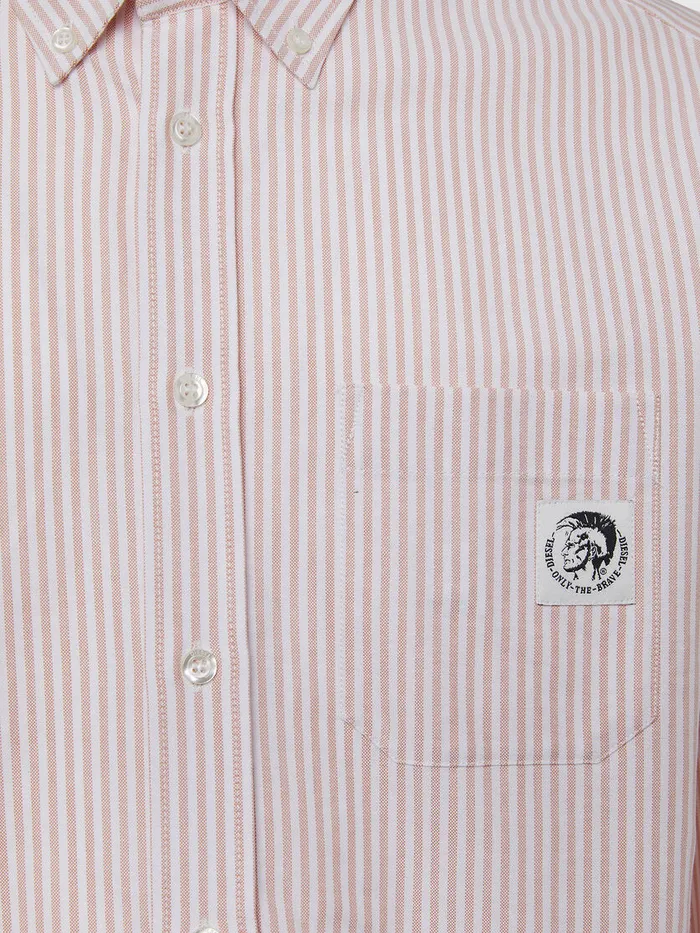Diesel Shirts Mens SJAMESA PinkWhite Gift for Friend