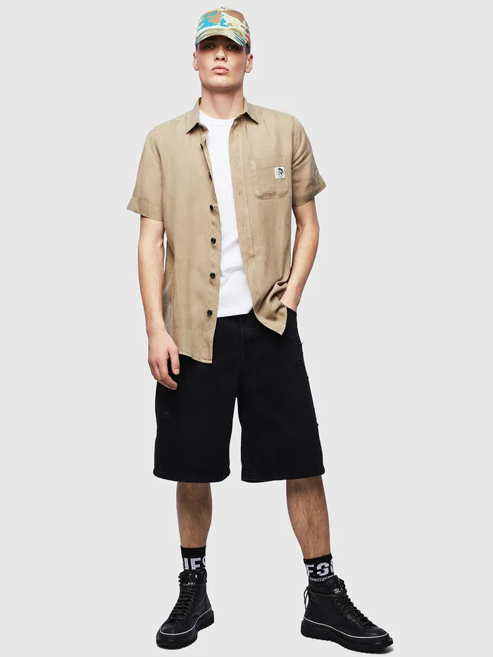 Diesel Shirts Mens SKIRUMAB Beige Near Me