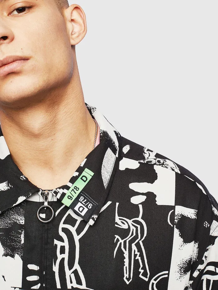 Diesel Shirts Mens SKRUTZ BlackWhite For Sale