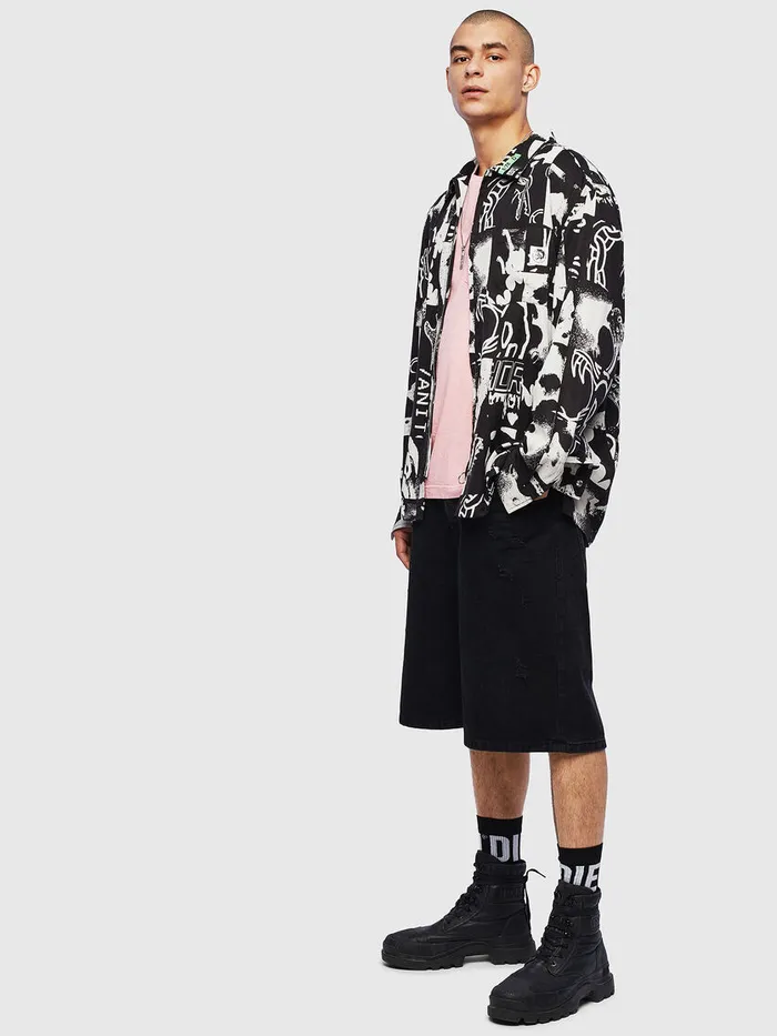 Diesel Shirts Mens SKRUTZ BlackWhite For Sale