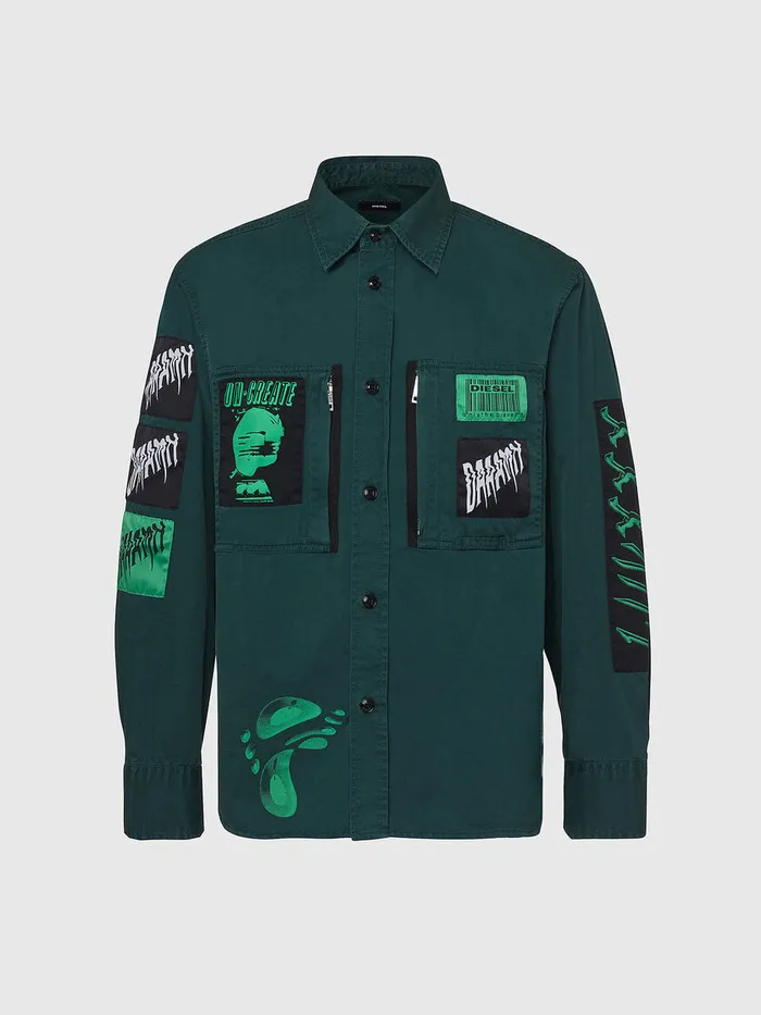 Diesel Shirts Mens SMARCUS Dark Green On Sale