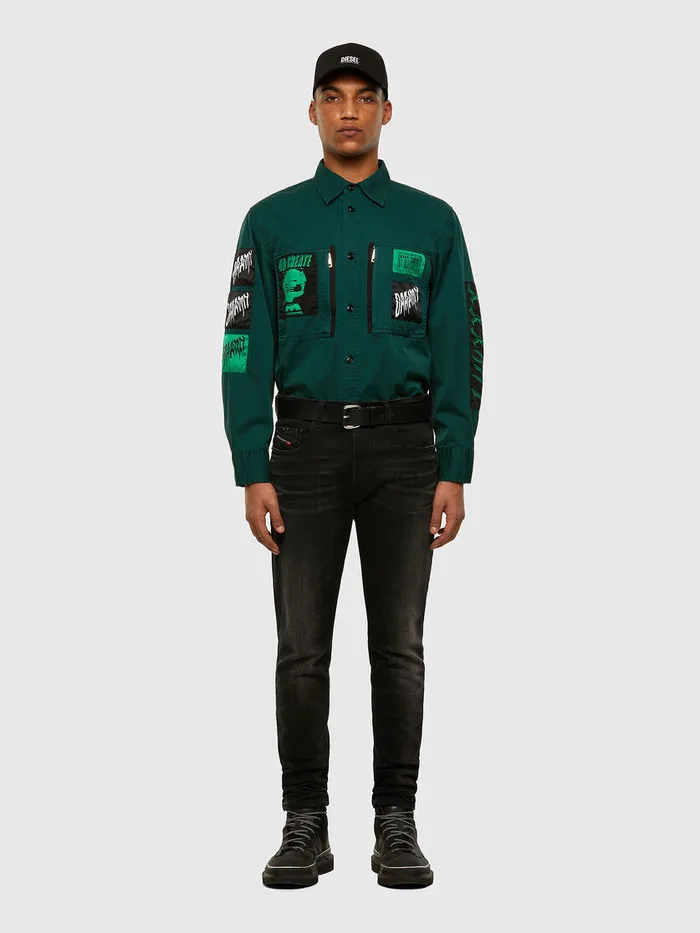 Diesel Shirts Mens SMARCUS Dark Green On Sale