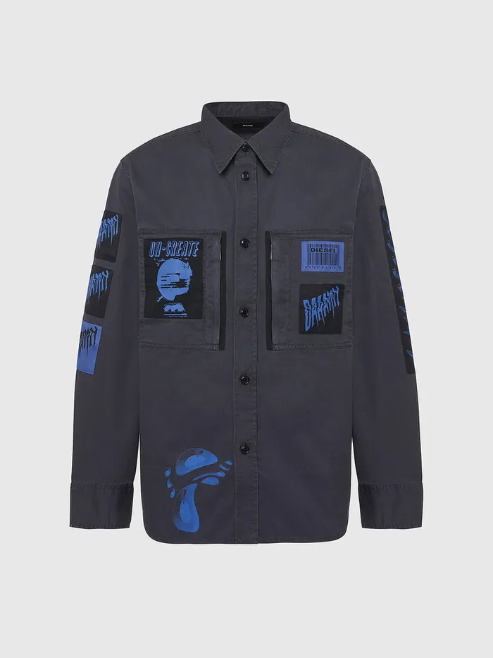 Diesel Shirts Mens SMARCUS Dark grey Gift for Friend