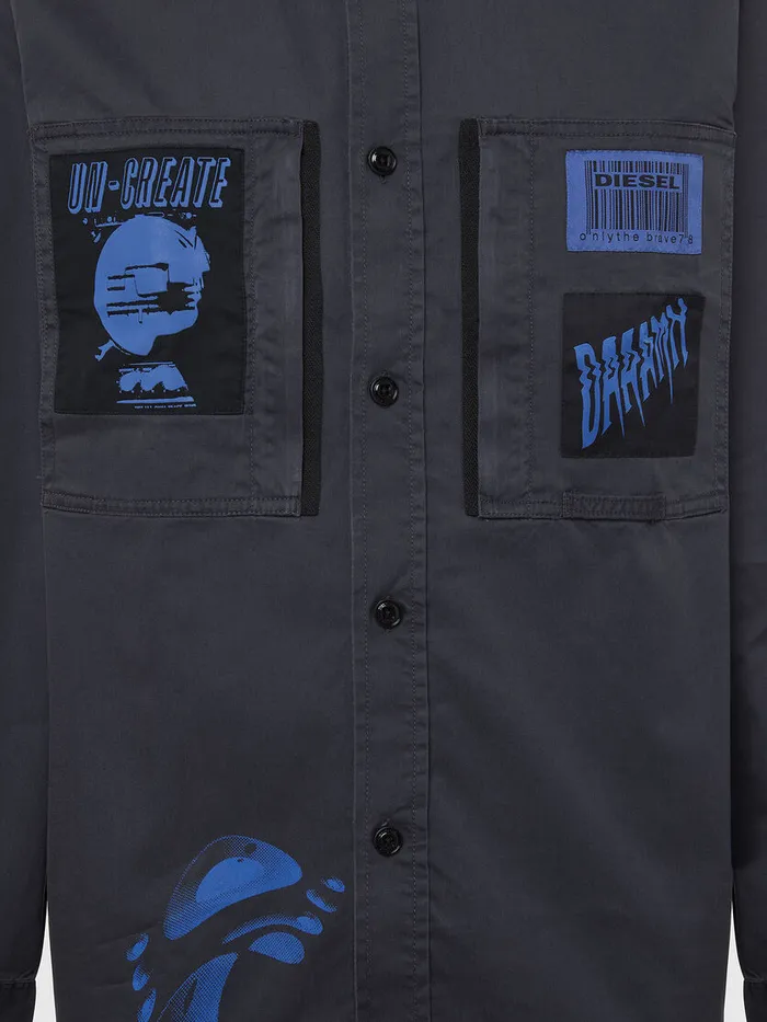 Diesel Shirts Mens SMARCUS Dark grey Gift for Friend