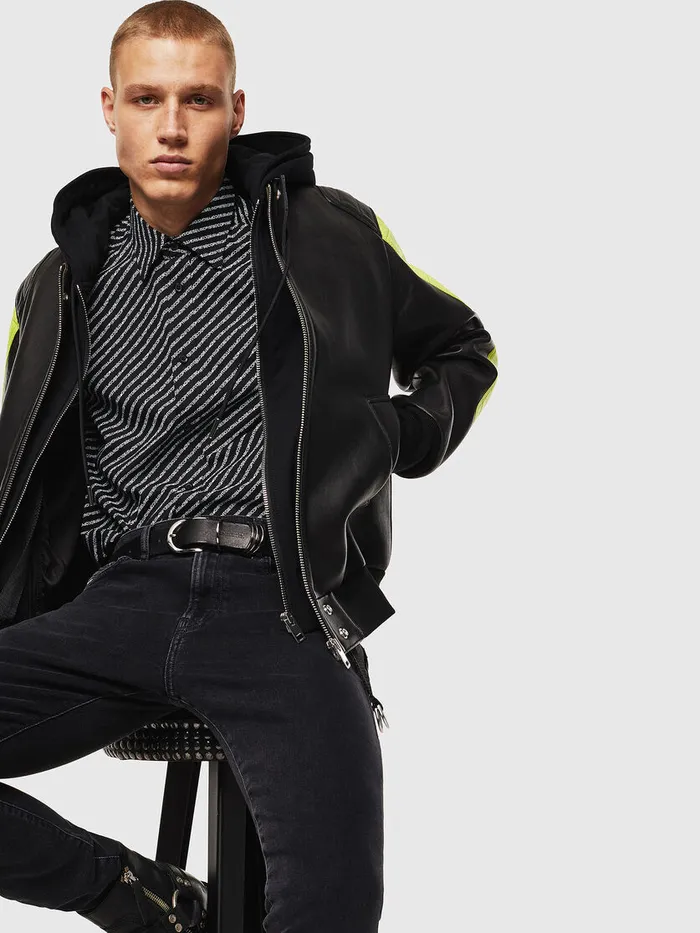 Diesel Shirts Mens SPENNCOPY Black Popular