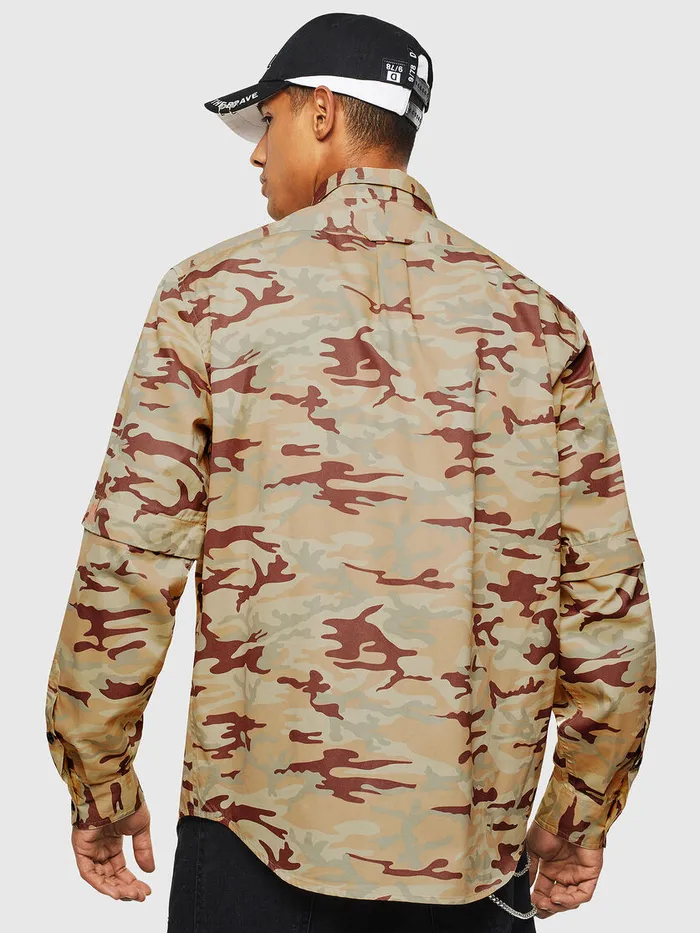 Diesel Shirts Mens SRONNIE Beige Casaul