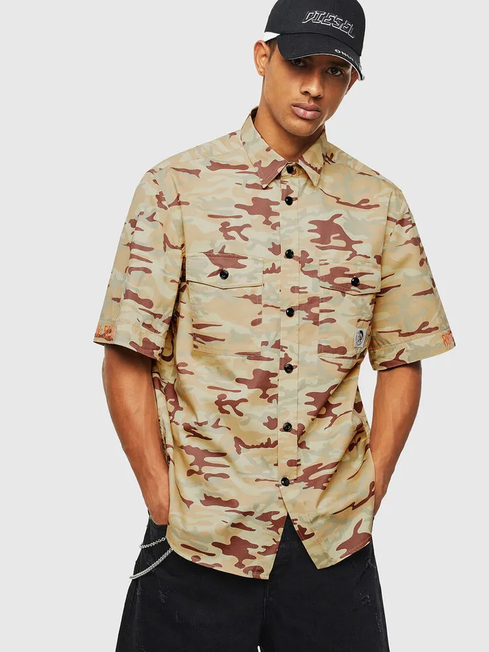 Diesel Shirts Mens SRONNIE Beige Casaul
