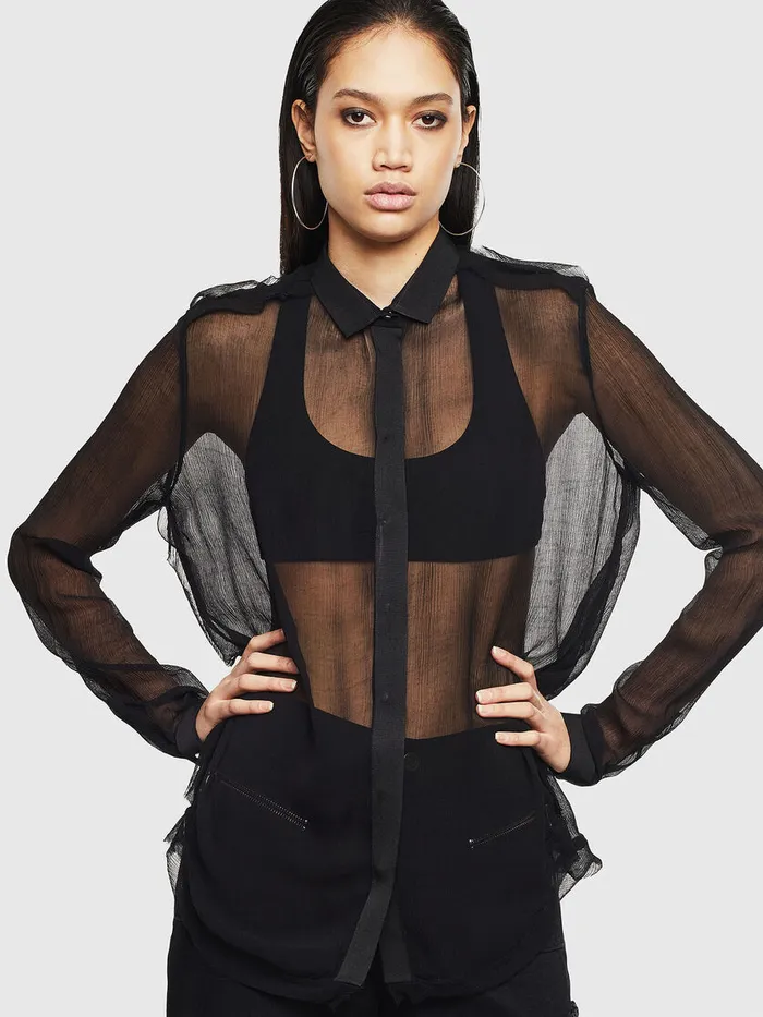 Diesel Shirts Womens CRAILYROUCHE Black On Sale