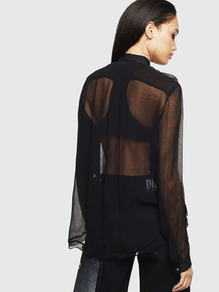 Diesel Shirts Womens CRAILYROUCHE Black On Sale