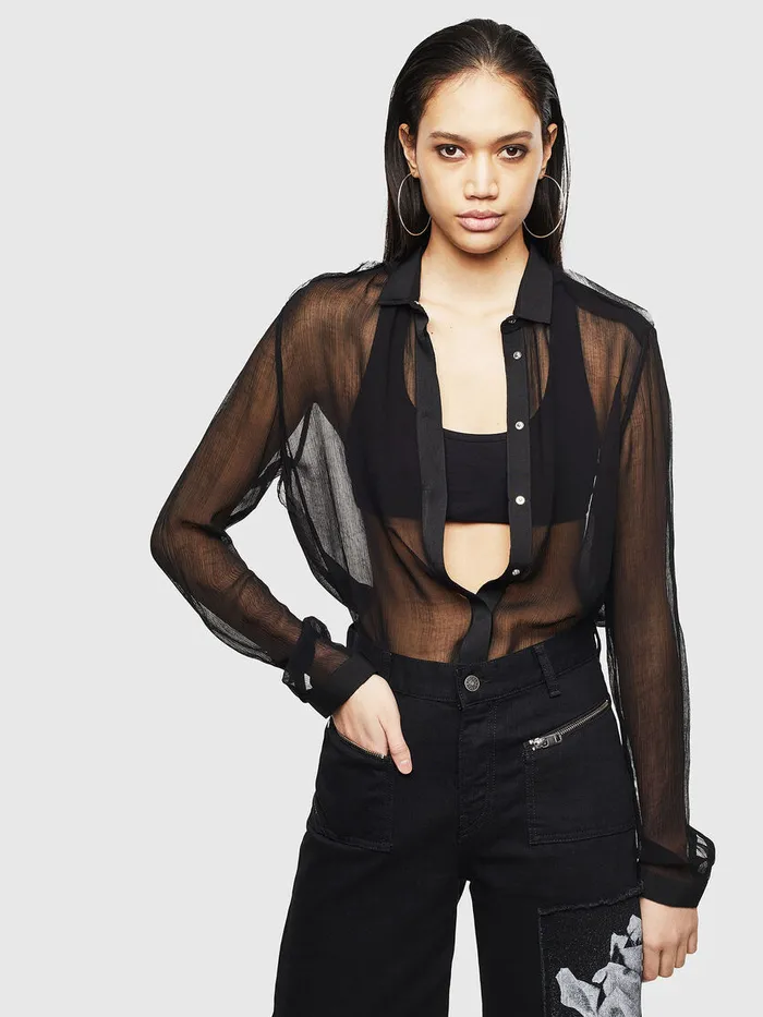 Diesel Shirts Womens CRAILYROUCHE Black On Sale