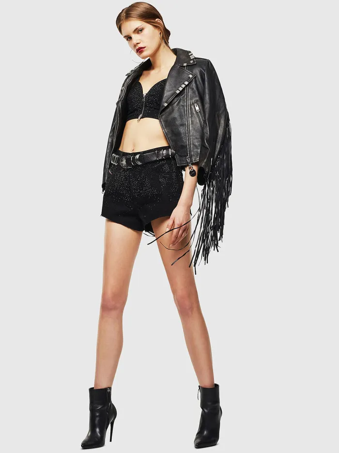 Diesel Shorts and Skirts Womens DEHIGWEISW Black Cheap On Sale