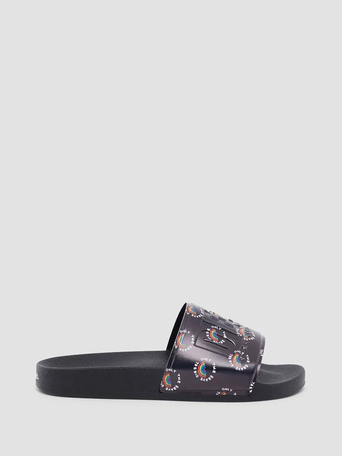 Diesel Slippers Womens SAVALLA W Black Cheap On Sale