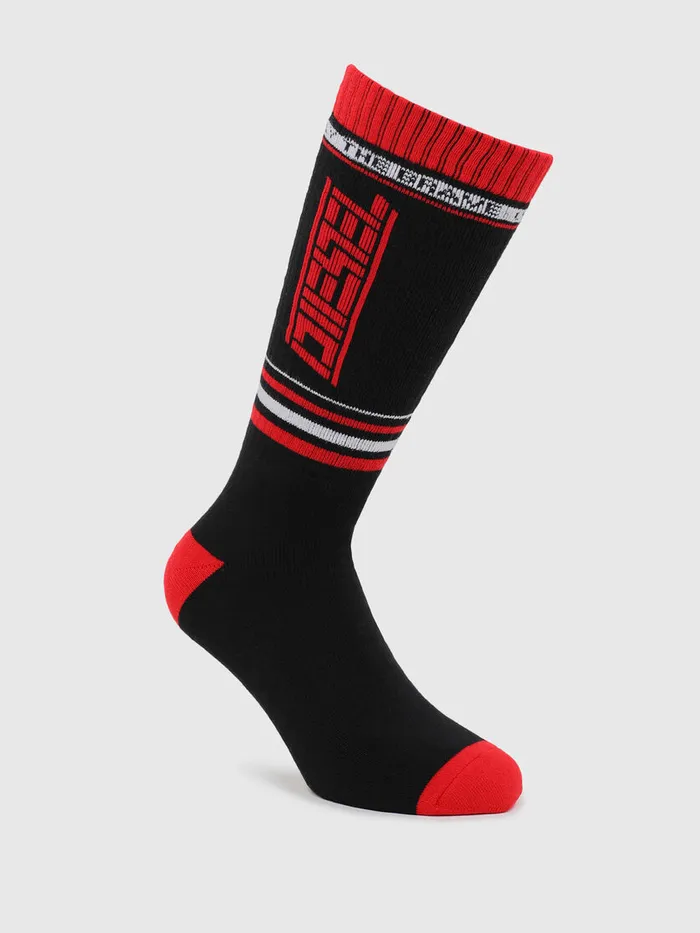 Diesel Socks Mens SKMLONG BlackRed Gift Ideas