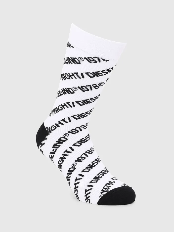 Diesel Socks Mens SKMRAY WhiteBlack On Sale