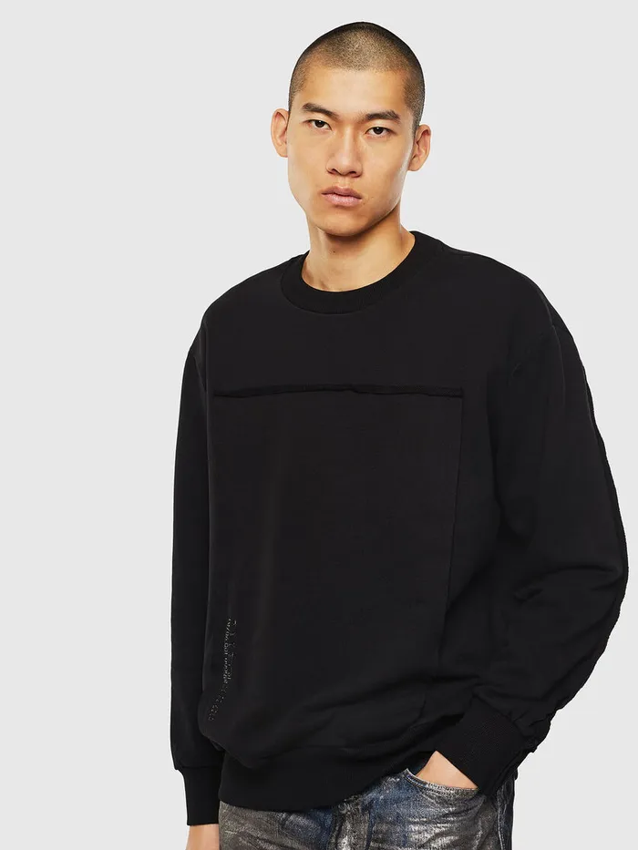 Diesel Sweaters Mens SBAYRAW Black Cheap On Sale