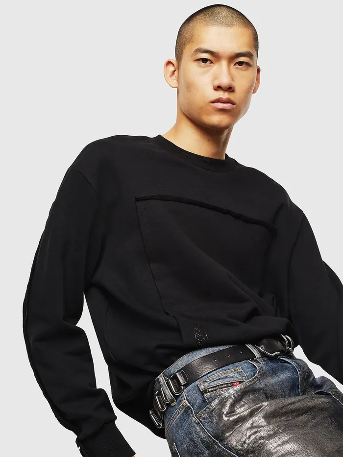 Diesel Sweaters Mens SBAYRAW Black Cheap On Sale