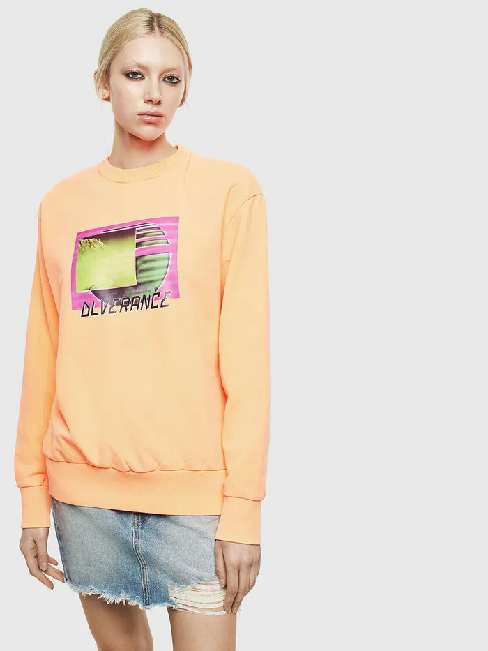 Diesel Sweaters Mens SBIAYFLUO Orange Popular