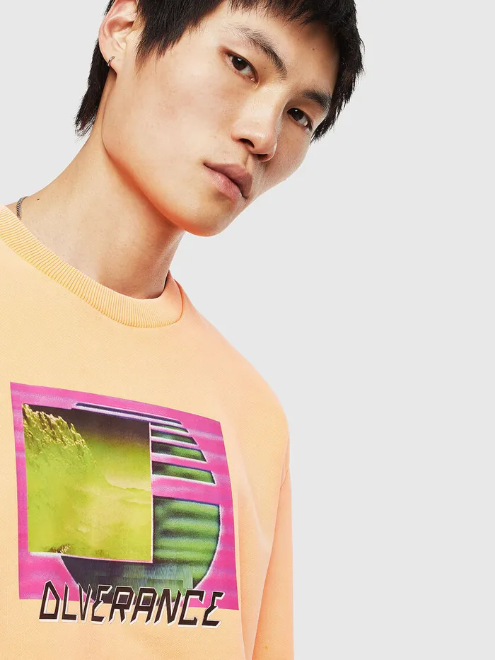Diesel Sweaters Mens SBIAYFLUO Orange Popular