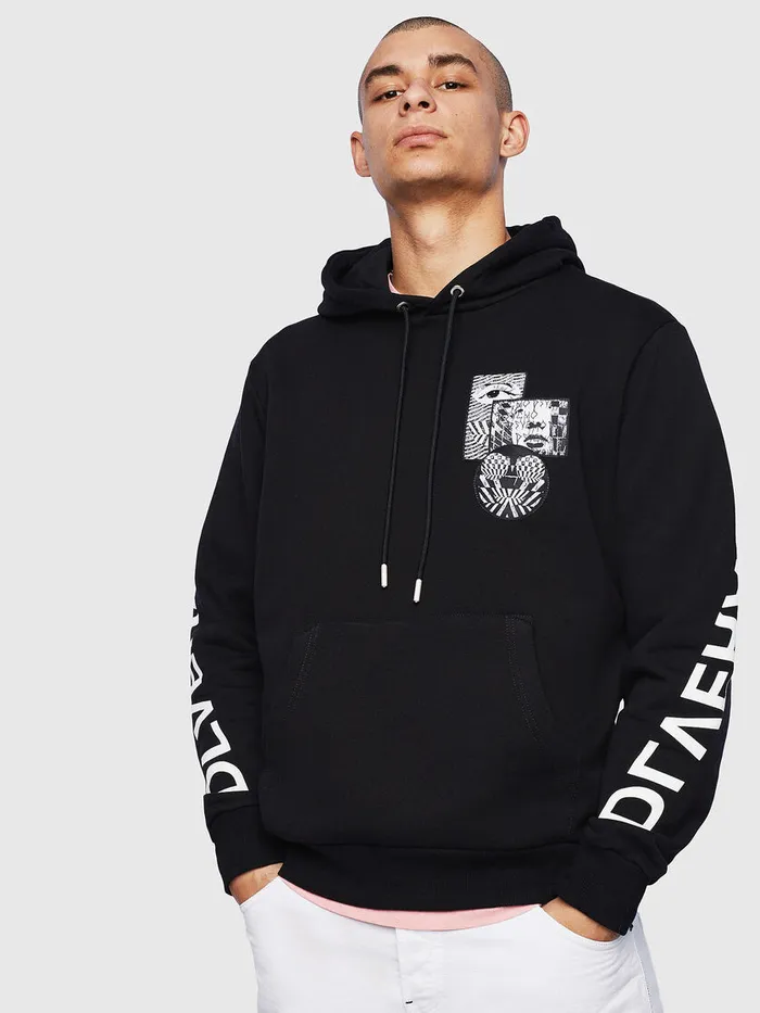 Diesel Sweaters Mens SGIRKHOODS4 Black Popular