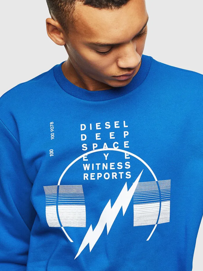 Diesel Sweaters Mens SGIRKJ2 Blue For Sale