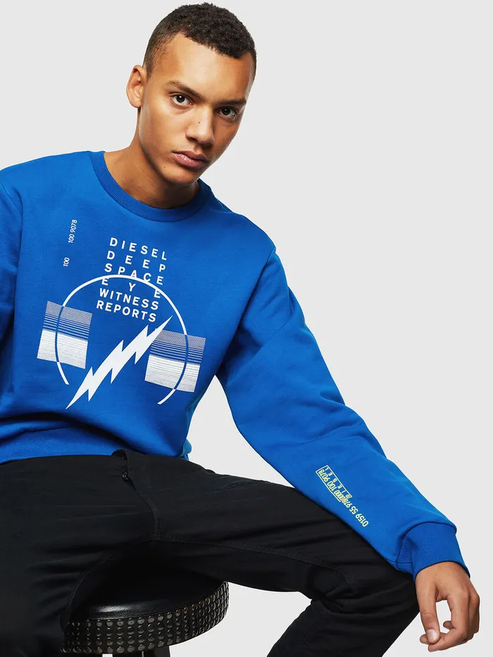 Diesel Sweaters Mens SGIRKJ2 Blue For Sale