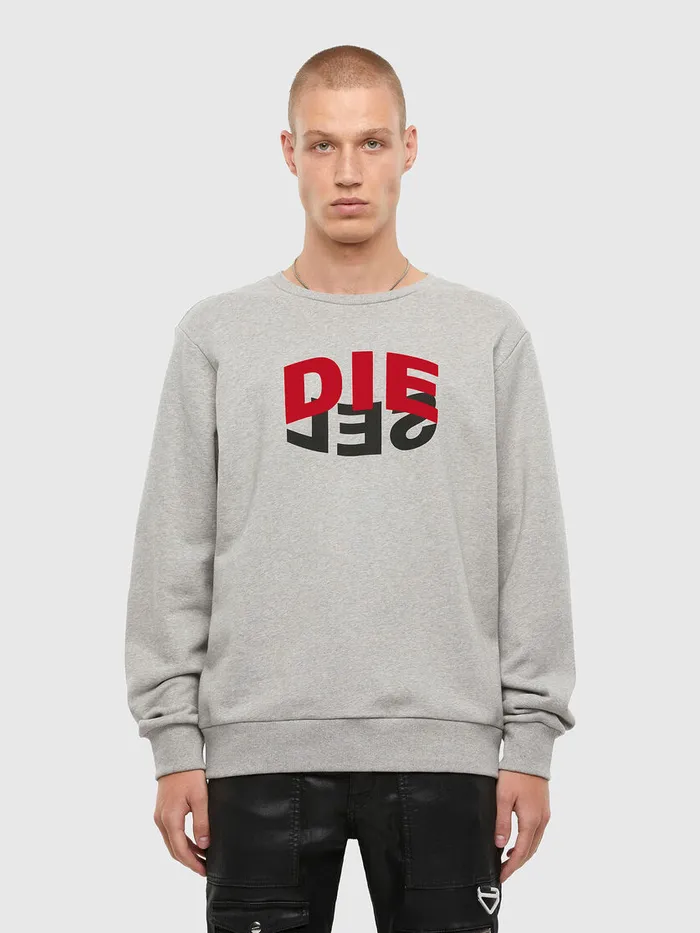 Diesel Sweaters Mens SGIRKN80 Light Grey Near Me