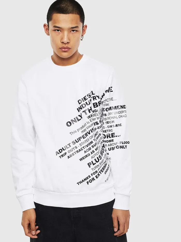 Diesel Sweaters Mens SGIRKS1 White Cheap On Sale