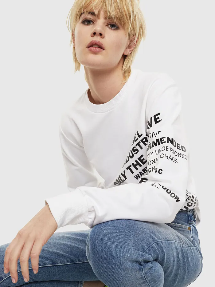 Diesel Sweaters Mens SGIRKS1 White Cheap On Sale
