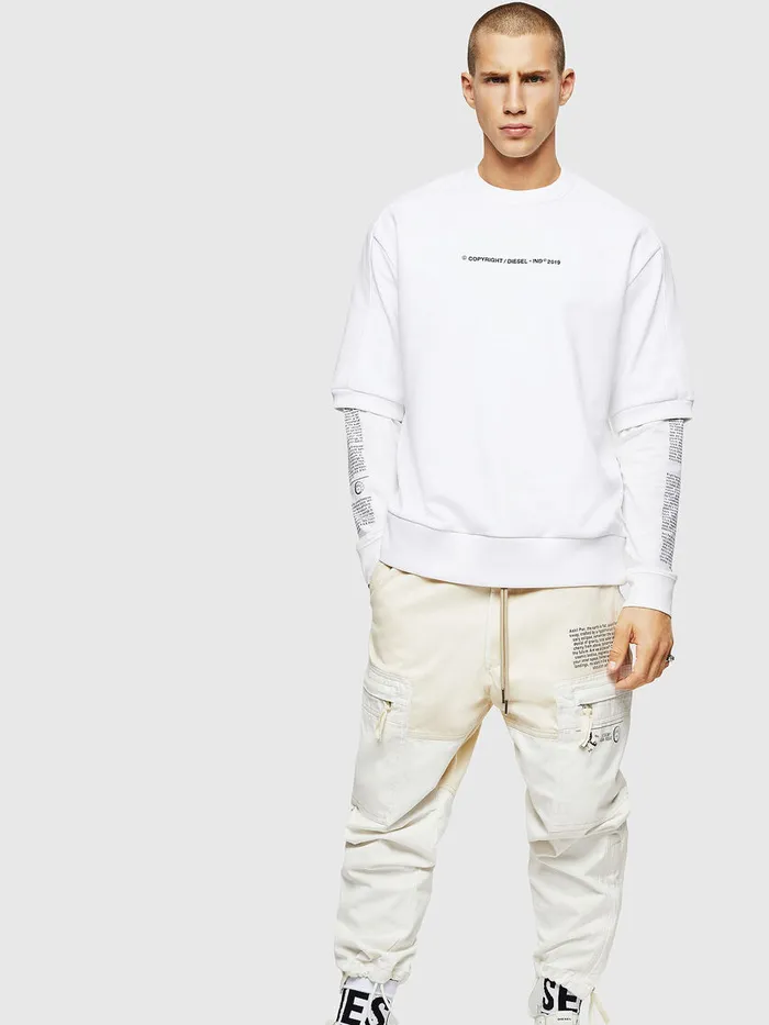 Diesel Sweaters Mens SMAGGYSHCOPY White Near Me