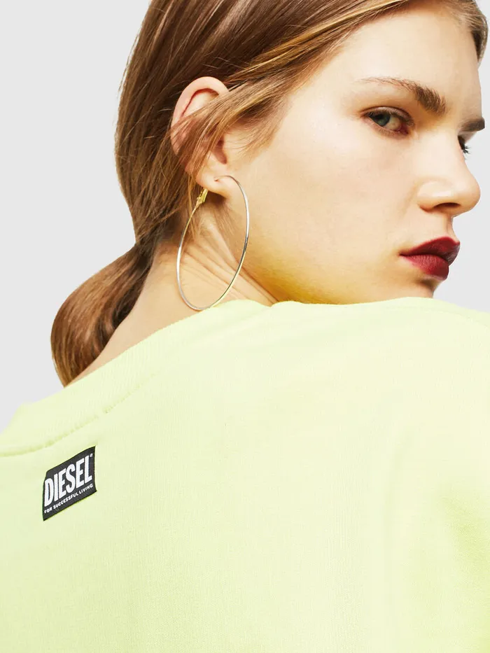 Diesel Sweaters Womens FAKUA Yellow Fluo Gift for Friend