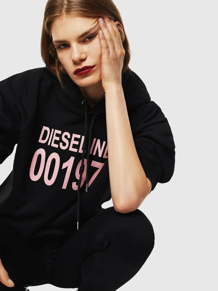 Diesel Sweaters Womens FANGHOODJ1 Black Near Me