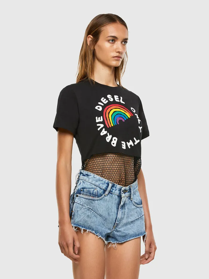 Diesel Tshirts and Tops Womens BFOWTBLOKYP Black Online