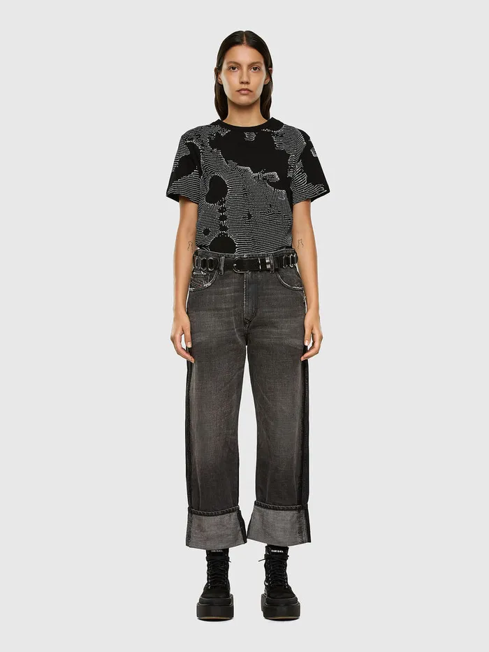 Diesel Tshirts and Tops Womens TDARIAE4 Black Popular