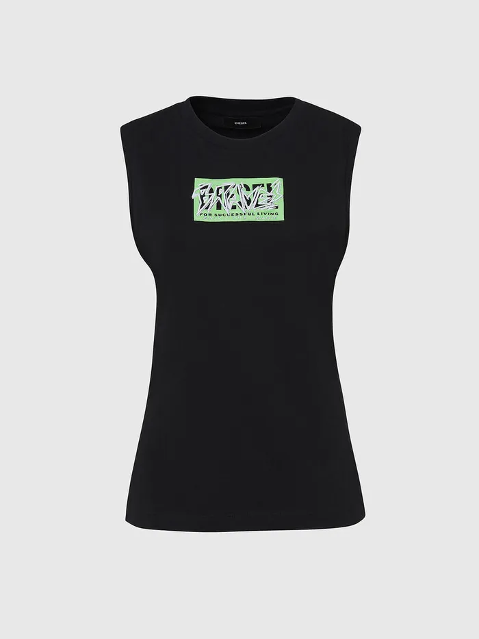 Diesel Tshirts and Tops Womens TLESLEEE90 Black Casaul