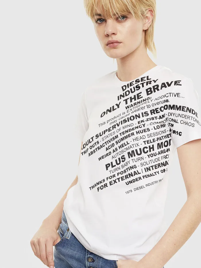 Diesel Tshirts and Tops Womens TSILYS1 White Gift Ideas