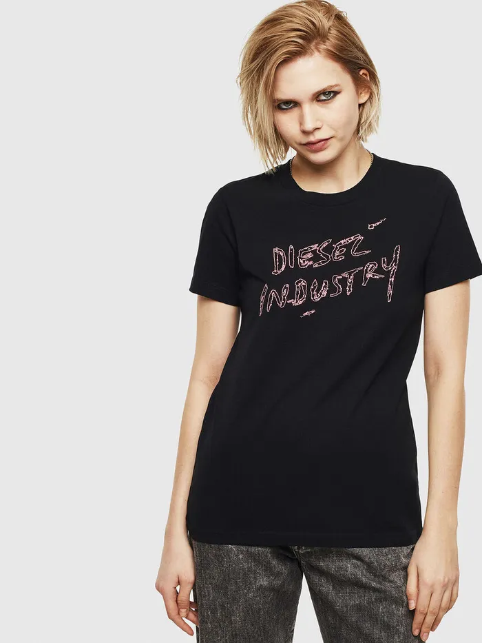 Diesel Tshirts and Tops Womens TSILYS7 Black Gift 4 You