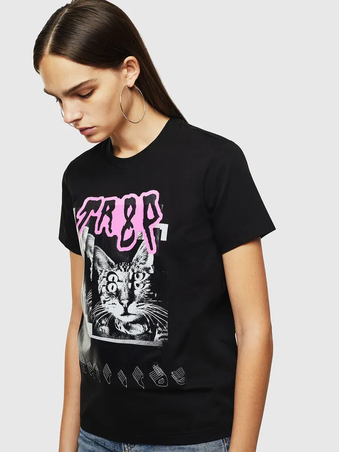 Diesel Tshirts and Tops Womens TSILYYC Black Gift for Friend