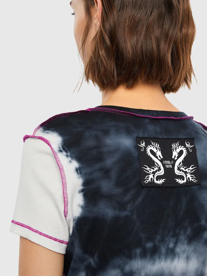 Diesel Tshirts and Tops Womens TSUPERYV10 BlueWhite On Sale