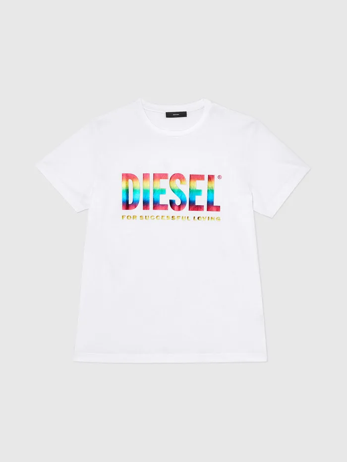 Diesel Tshirts Mens BMOWTDIEGONEWP White Gift for Friend