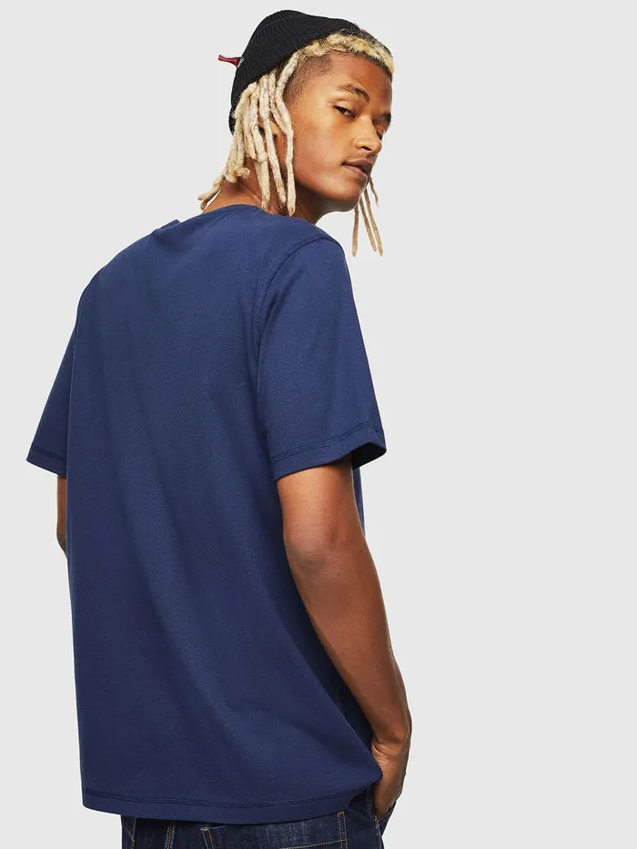 Diesel Tshirts Mens CCTJUSTCOLA Dark Blue Gift Ideas