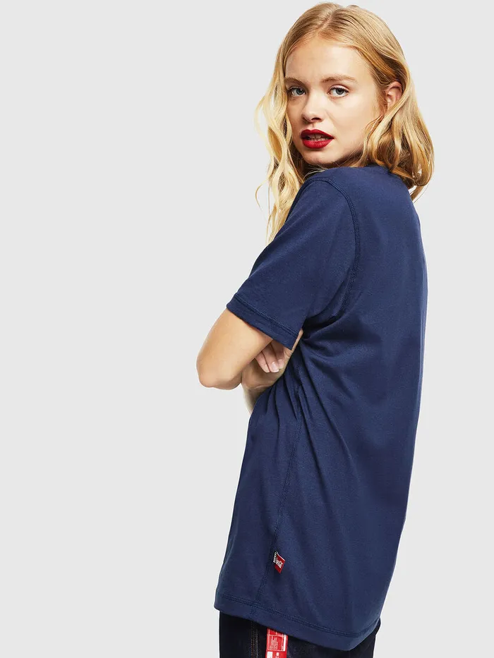 Diesel Tshirts Mens CCTJUSTCOLA Dark Blue Gift Ideas